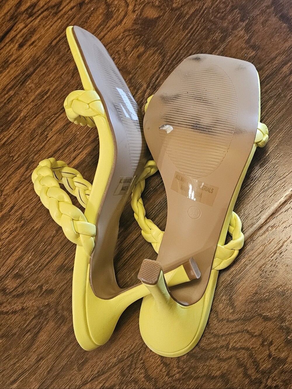 Yellow Braided X2B Heels - Picture 2 of 3